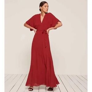 Reformation Winslow Wrap Long Maxi Dress